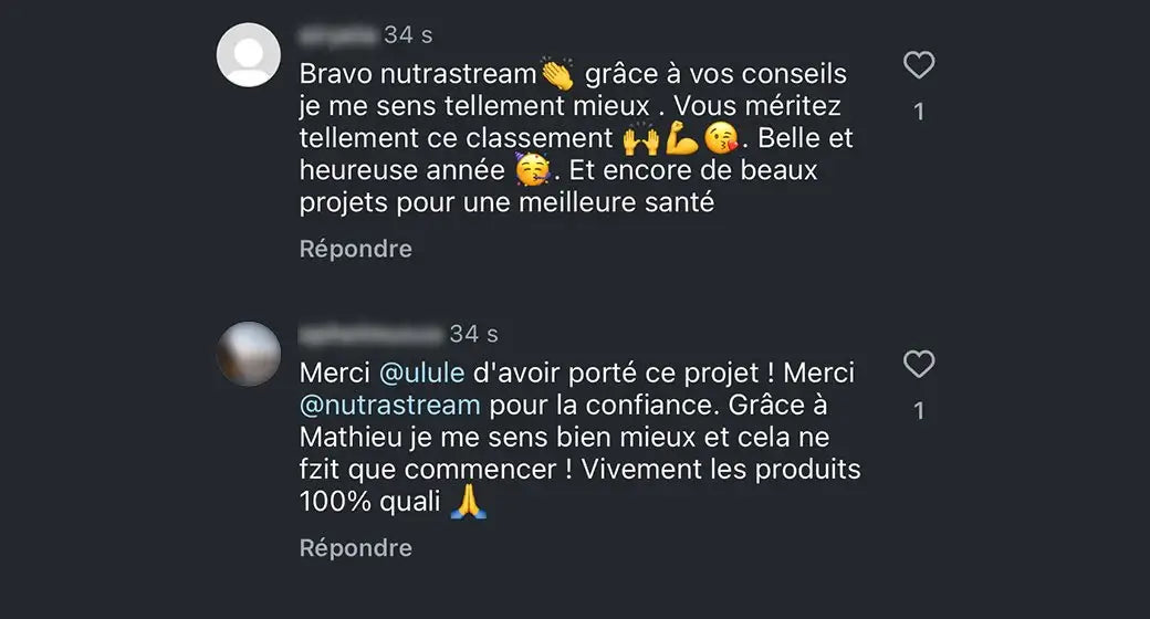 Nouveau témoignage d'un client Nutrastream