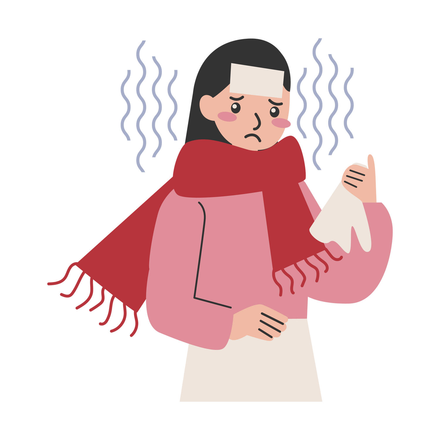Illustration femme malade