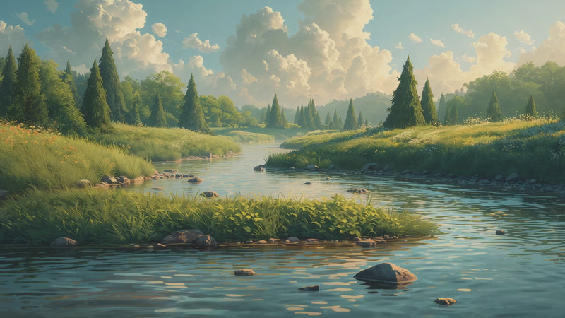 Paysage naturel avec une rivière calme