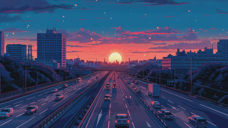 Ciel couchant surla ville