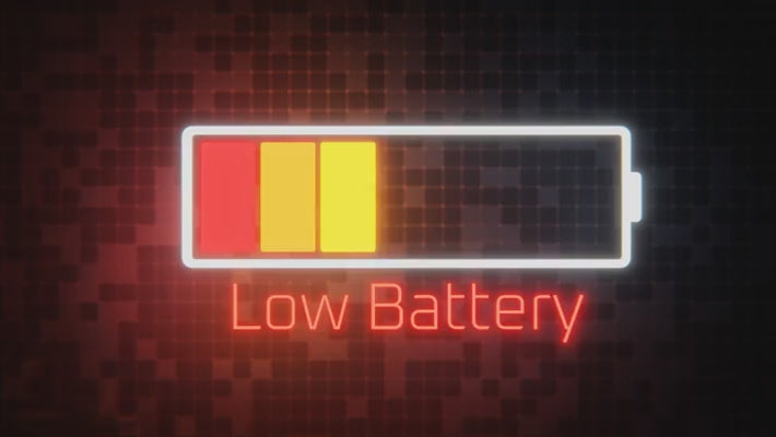 Vidéo d'alerte "batterie faible"
