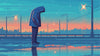 homme tout le temps fatigué sous la pluie